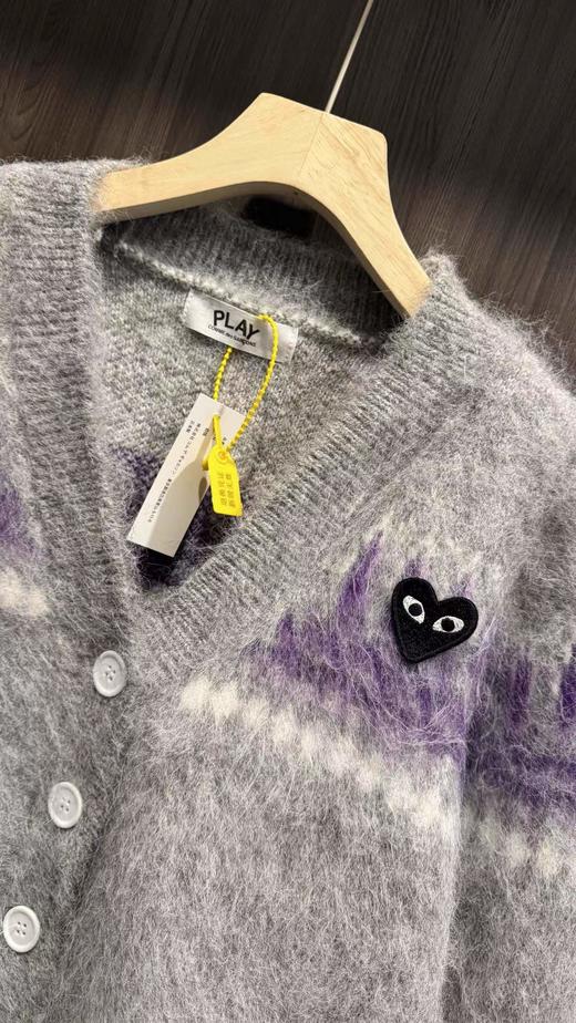 F011336慵懒氛围感灰紫渐变马海毛针织开衫女 商品图9