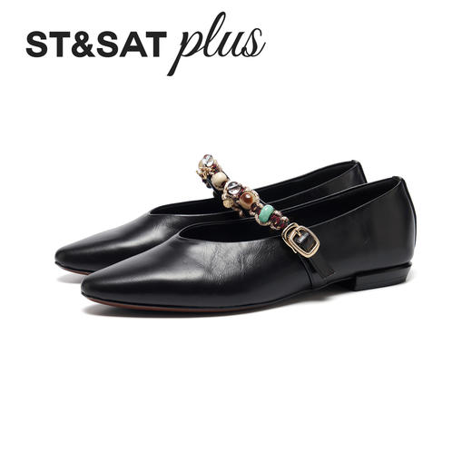 星期六26春新款编织风珠珠一字带玛丽珍SSE1111047 商品图10