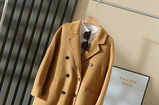 F011396女装新款羊毛羊绒双面呢双排扣长款大衣 商品图12