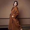 F011394焦糖色水波纹三十而已顾佳同款纯羊绒双面呢大衣女中长款外套 商品缩略图3