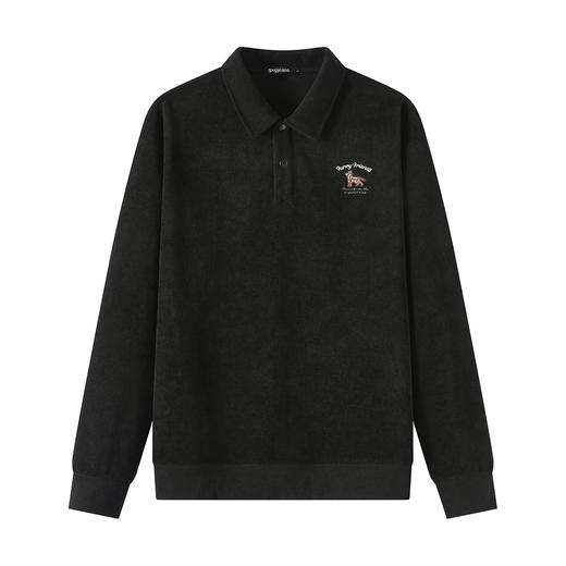 gxgjeans 男装25秋款男士长袖POLO衫个性绣花柔软亲肤透气日常百搭打底衫K&C 商品图5