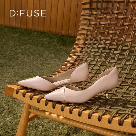 Dfuse迪芙斯2026春季新款尖头中空细跟柔软羊皮通勤高跟单鞋女鞋DFE1114020 商品图4