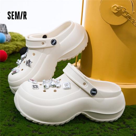 Semir女士厚底增高洞洞鞋防水休闲沙滩鞋凉鞋女鞋 商品图1