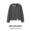 奢姿大码女装2026春季时尚蕾丝设计圆领针织衫胖妹妹气质减龄上衣9854670713 商品缩略图0