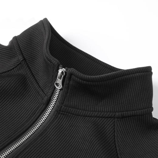 gxgjeans 男装25春款设计感拉链半开襟卫衣纯色休闲百搭套头男士打底衫上衣K&C 商品图2