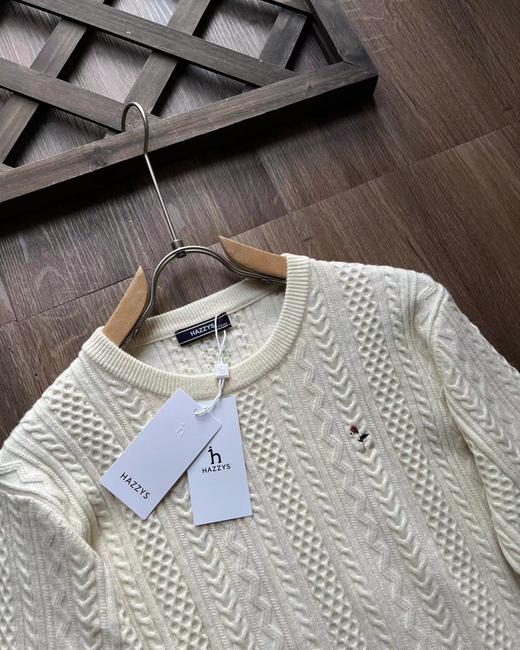 F011337男士圆领肌理感绞花毛衣保暖针织衫上衣 商品图9