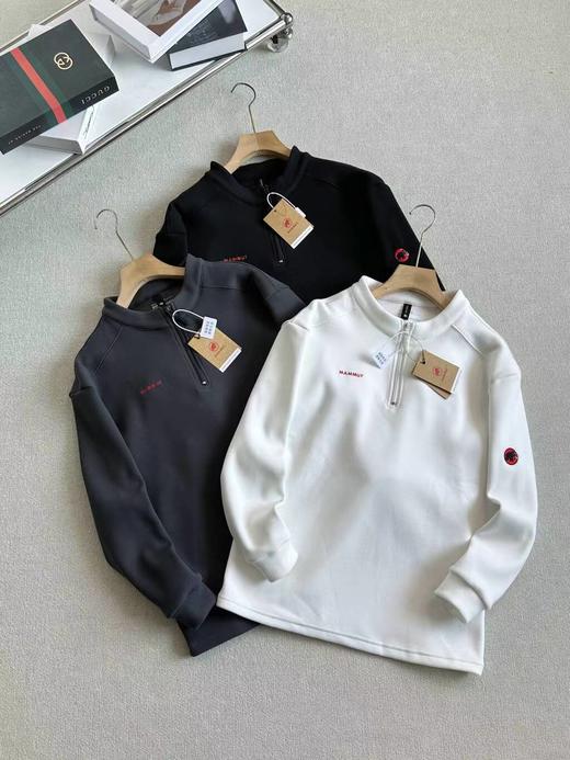 F011356户外双面绒休闲加绒加厚半拉链长袖打底衫 商品图0