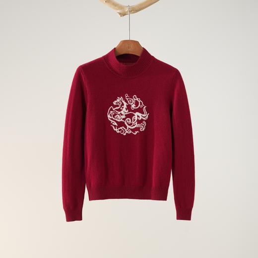 西子/瑞马衔云100羊毛提花新年本命针织衫/MSTJ0895 商品图0