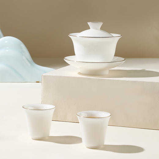 小罐茶园·描金盖碗套组 （盖碗约170ml、公道杯约200ml、品茗杯约50ml）【现货】 商品图8