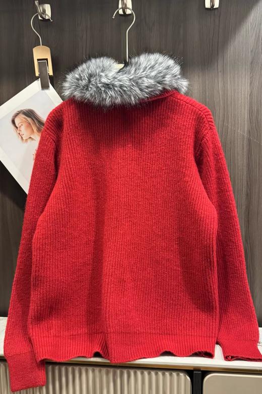 F011392秋冬毛领刺绣拉链软糯亲肤针织毛衣外套女 商品图14