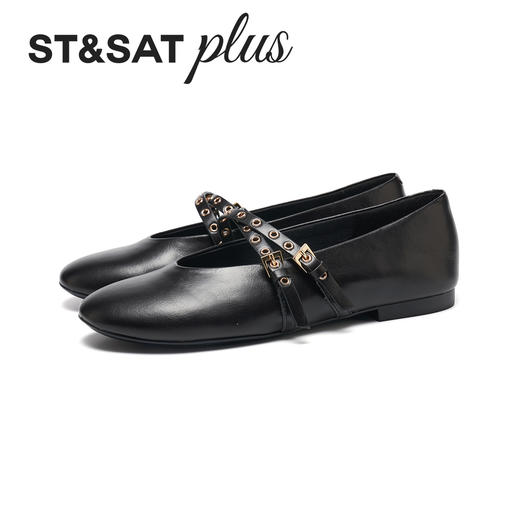 星期六26春新款铆钉绊带芭蕾玛丽珍SSE1111101 商品图8