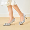 星期六26春新款气质方钻高跟单鞋SSE1111141 商品缩略图3