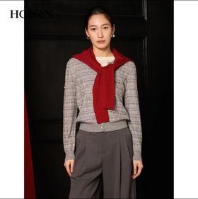 红人HONRN女装假两件香风针织套衫HL110M356