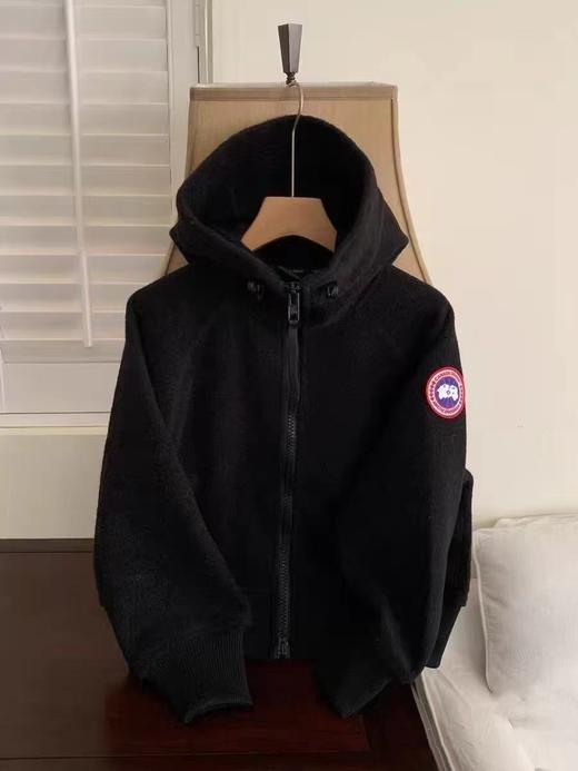 F011389新款抓绒羊毛饰章连帽夹克外套男女同款 商品图2