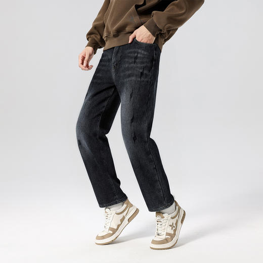 gxgjeans 男装【加绒加厚】重磅牛仔裤25冬款锁温保暖日常百搭直筒通勤长裤男K&C 商品图1