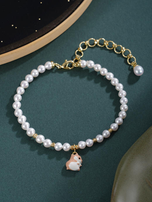 子佩集【鼠你最好】珍珠惜王妃手链【XXSL019】4mm珠镀金小鼠2601 商品图5