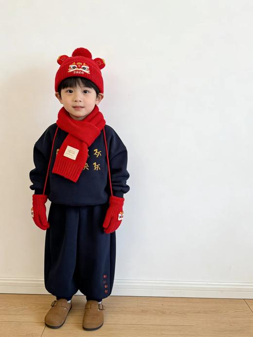 F011371儿童马年元素刺绣图案服装羊毛衫+灯笼裤套装 商品图13