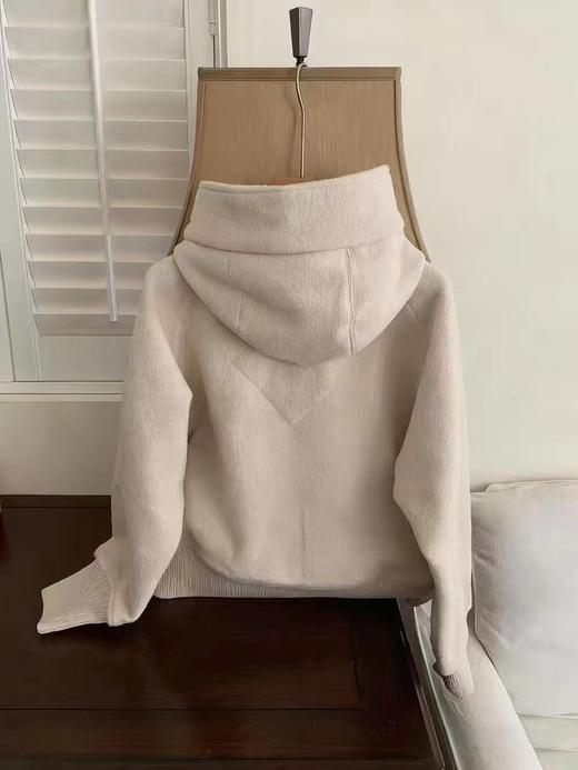 F011389新款抓绒羊毛饰章连帽夹克外套男女同款 商品图1