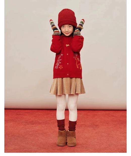 F011371儿童马年元素刺绣图案服装羊毛衫+灯笼裤套装 商品图12