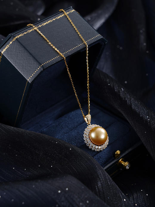 子佩集【光年之遇】银S925珍珠惜王妃套链【HJYDZ001】13mm珠镀金太阳花金色珠2601 商品图7