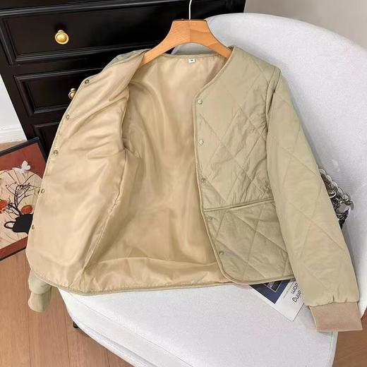 F011326时尚短款袖口罗纹羽绒棉服轻薄小棉服外套 商品图6