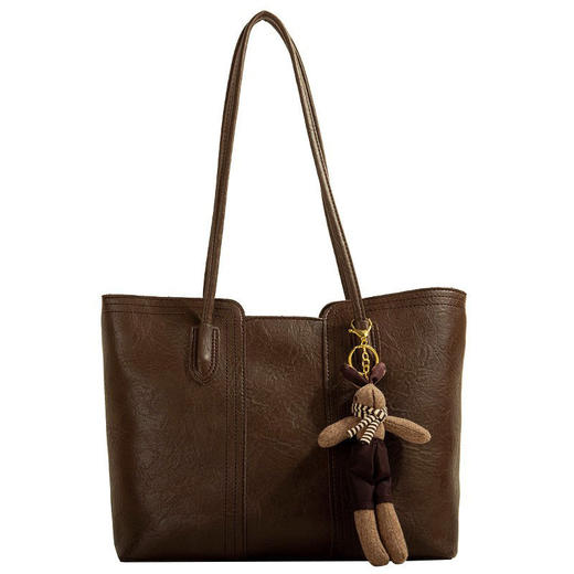 【原创爆款❗️软皮托特包】秋冬复古高级感拉满，柔软面料手感超好，软面>超级能装，大容量单肩包2025新款潮软皮百搭通勤托特包QQ 商品图4