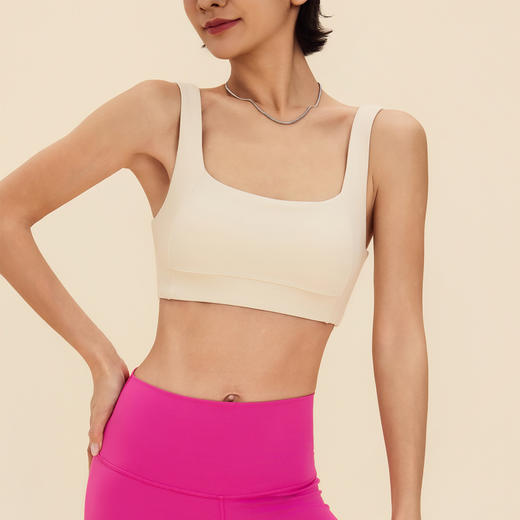 【限时秒】YOGACODE【火树银花系列】方领宽肩带运动内衣一体杯收副乳瑜伽文胸DWC116070 商品图4