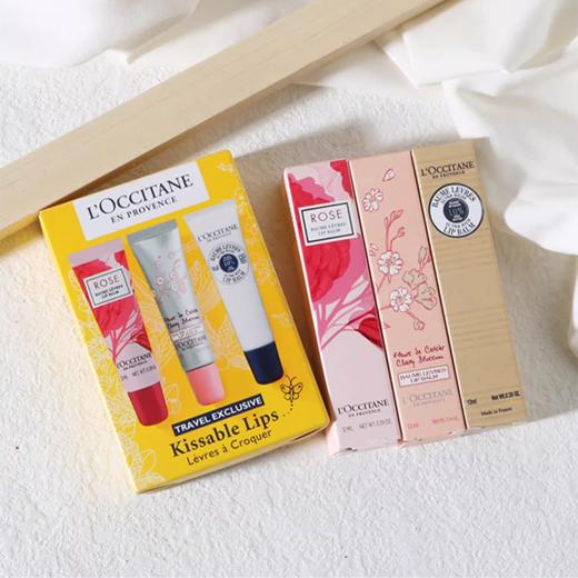 临期特价【口碑推荐】L'OCCITANE欧舒丹润唇膏三件套(乳木果+樱花+玫瑰 )12ml*3支 有效期202605 请单拍-合并订单不发货 商品图2