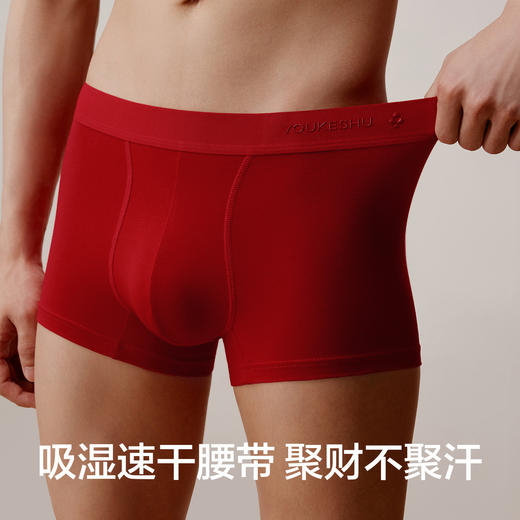 有棵树抗菌莫代尔新年本命年男士平角内裤3条装-U1012 商品图1
