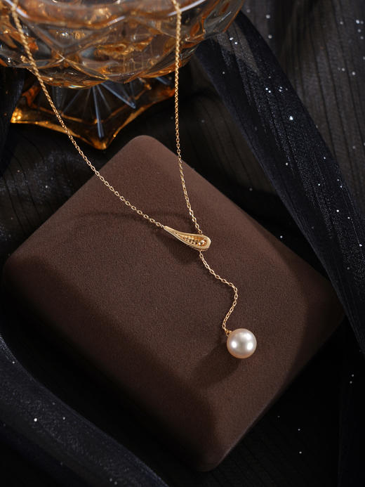 子佩集【洛神之迷】银S925珍珠惜王妃套链【HJYTL007】9mm珠镀金水滴吊球2601 商品图2