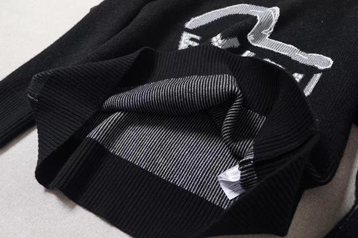 F011302男款海鸥和商标嵌花针织套头宽松毛衣 商品图12