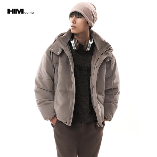 HIM漢崇  可拆卸连帽羽绒服男轻暖复古休闲宽松【白鸭绒】2025冬季 商品图0
