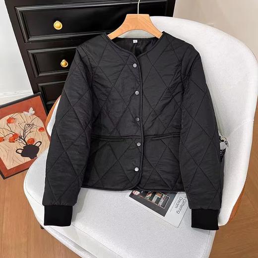 F011326时尚短款袖口罗纹羽绒棉服轻薄小棉服外套 商品图4