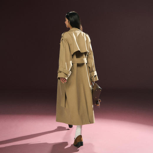 Ariseism 美式复古高级感修身中长款风衣外套女冬季新款上衣 商品图2