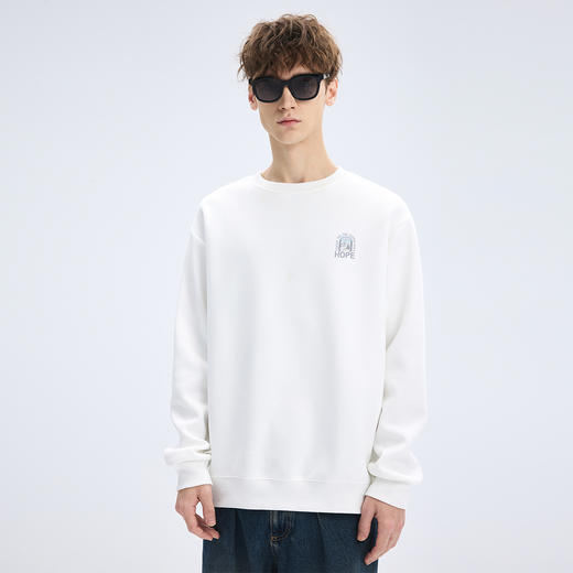 gxgjeans 男装2025秋款男士圆领卫衣柔软亲肤简约休闲百搭情侣款套头卫衣K&C 商品图4