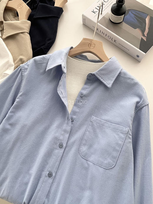 【多妈团购 高智风加厚磨毛衬衫】又软又暖，又贴肤，根本不想脱~100%纯棉+双面磨毛，贴身穿巨舒服，宽松H型直身版型太显瘦！简约又低调-连横 商品图5