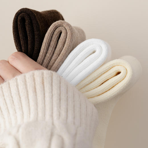 【YW】无忧购25元5双 35元10双秋冬加厚保暖羊绒地板袜中筒月子袜纯色睡眠袜2100（现货48小时内发货） 商品图3