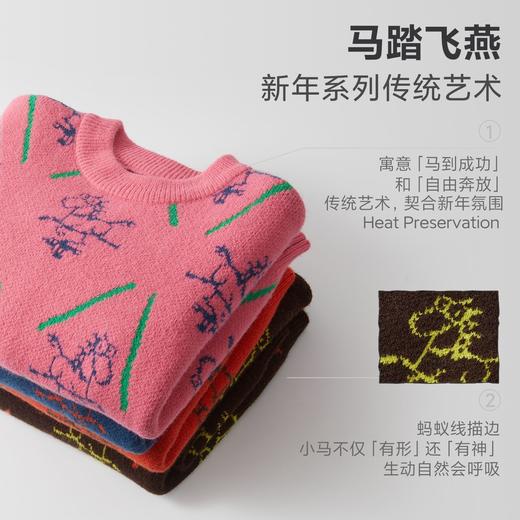 【超级马力】咕噜日记儿童新年满印提花毛衣冬季男女童春节氛围感PDMY2520 商品图3