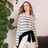 三彩2026春季新款圆领针织衫落肩袖毛衫宽松条纹套头衫休闲M 商品缩略图1