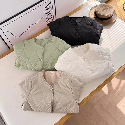 F011326时尚短款袖口罗纹羽绒棉服轻薄小棉服外套 商品图1