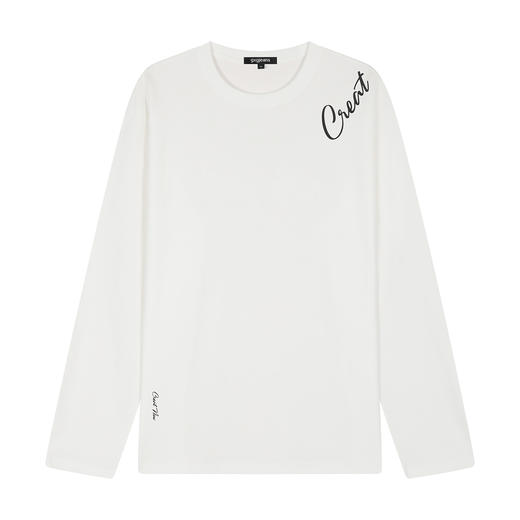gxgjeans 男装【棉100%】字母印花男士长袖T恤25秋款舒适百搭打底衫上衣K&C 商品图8
