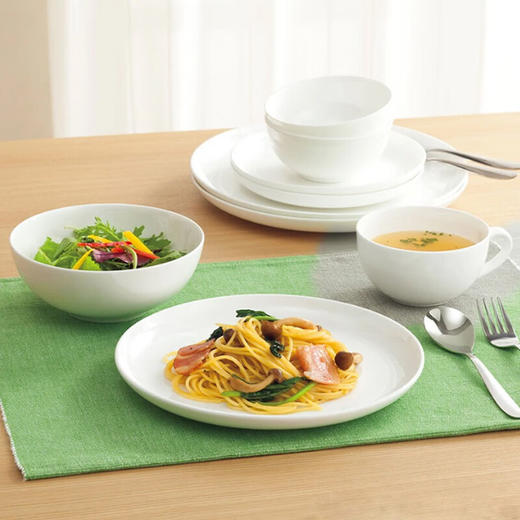 现代简约碗碟盘子圆盘汤勺纯白骨瓷系列餐具套装 商品图4