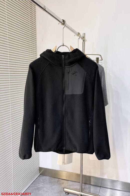 F011373户外男士立领抓绒衣加绒摇粒绒外套宽松开衫 商品图3