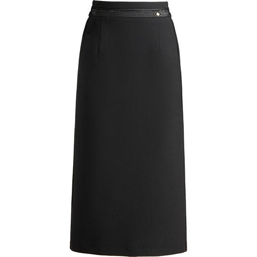 「自」全新升级【铂金会员128/天猫169/差价41】(12819)洛诗琳气质开叉半身裙2026春季新款通勤显瘦中长直筒裙女 商品图4