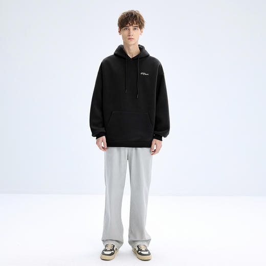 gxgjeans 男装男士连帽卫衣25秋款宽松简约百搭校园通勤印花套头卫衣打底衫男K&C 商品图4