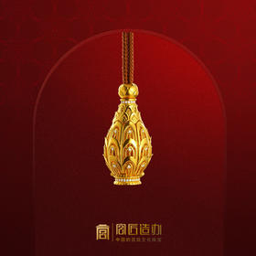 宫匠造办 花开见佛足金镶钻吊坠