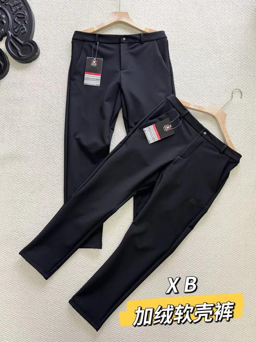 F011348男士秋冬商务防风保暖耐磨抗静电长裤软壳裤 商品图0