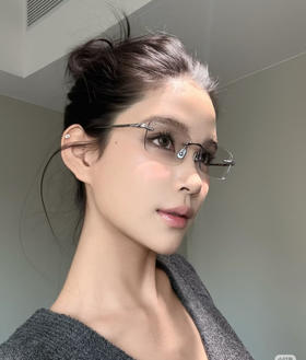 超轻纯钛无框镜架太阳镜墨镜