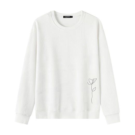 gxgjeans 男装【肌理感面料】男士圆领卫衣25秋款个性绣花时尚百搭青少年打底K&C 商品图4