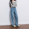 【100棉】三彩2026春季新款休闲牛仔裤宽松弯刀裤高腰长裤设计感M 商品缩略图2